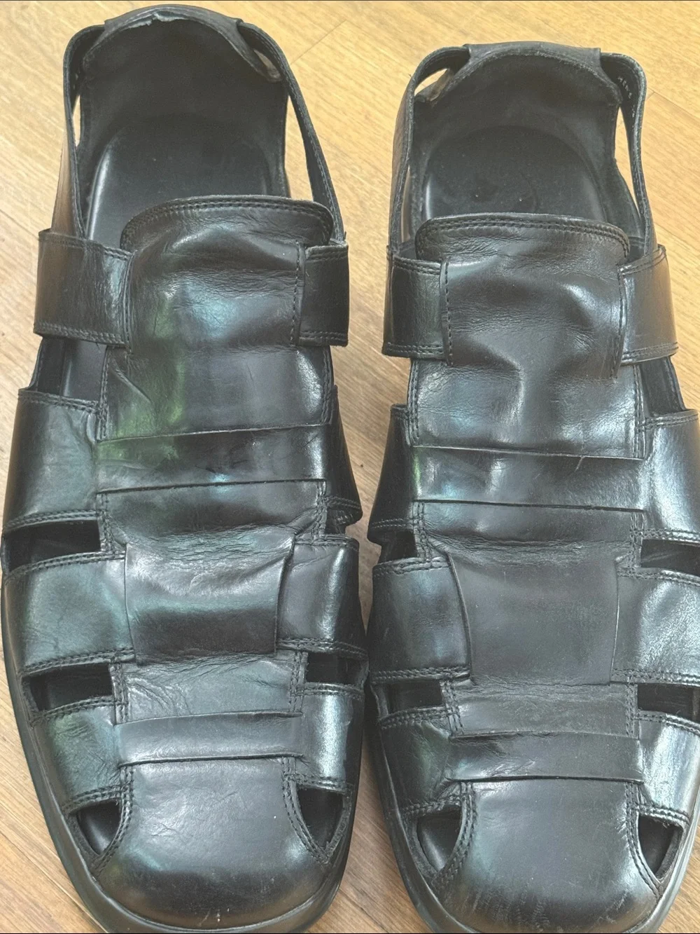 Cole Haan Men's Black Leather Sandals 13